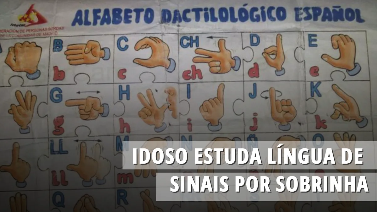 Idoso estuda língua de sinais por causa de sobrinha