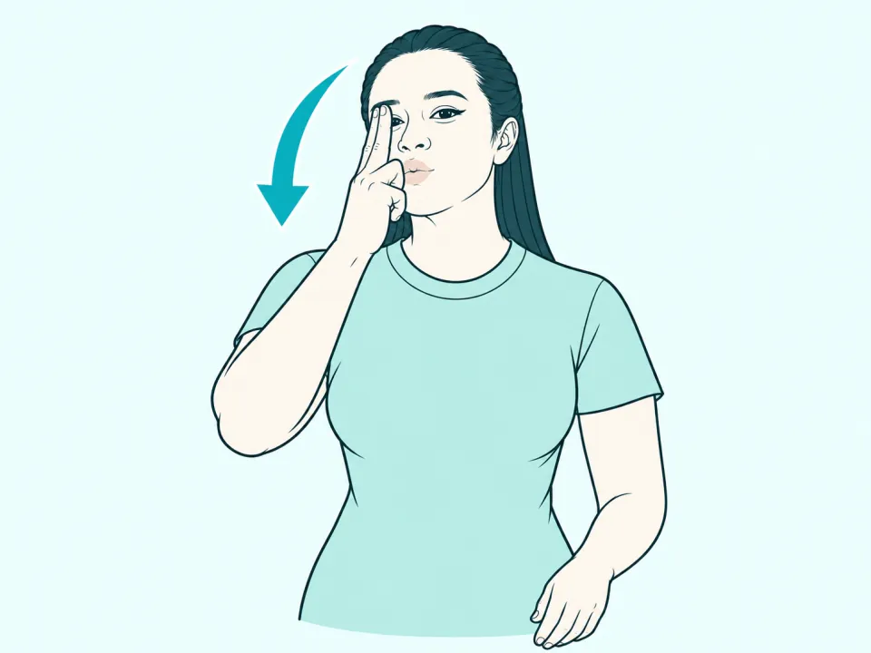 Ilustração do sinal de Frango em Libras