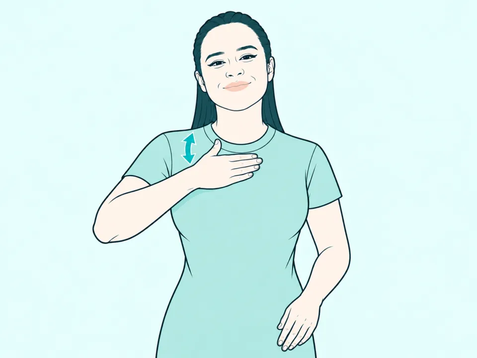 Ilustração do sinal de Gostar em Libras