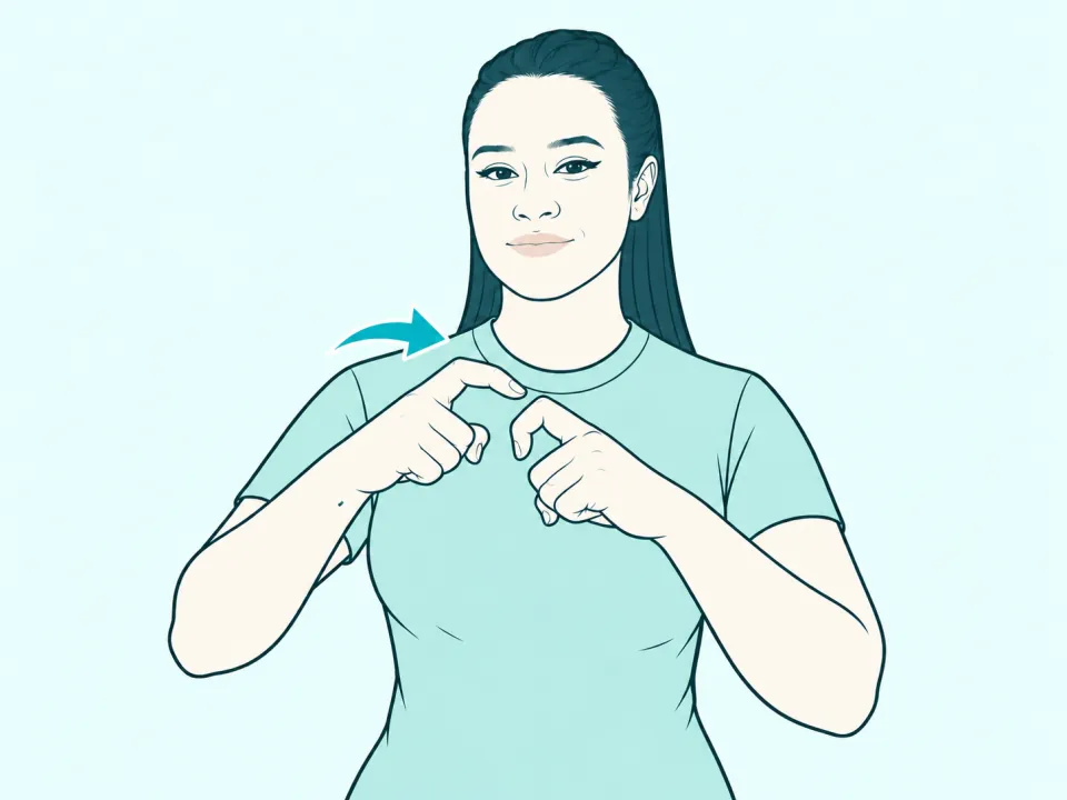 Ilustração do sinal de Médico em Libras