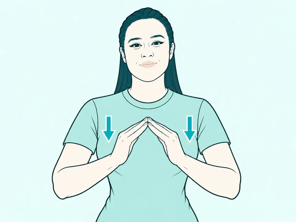 Ilustração do sinal de Morar em Libras