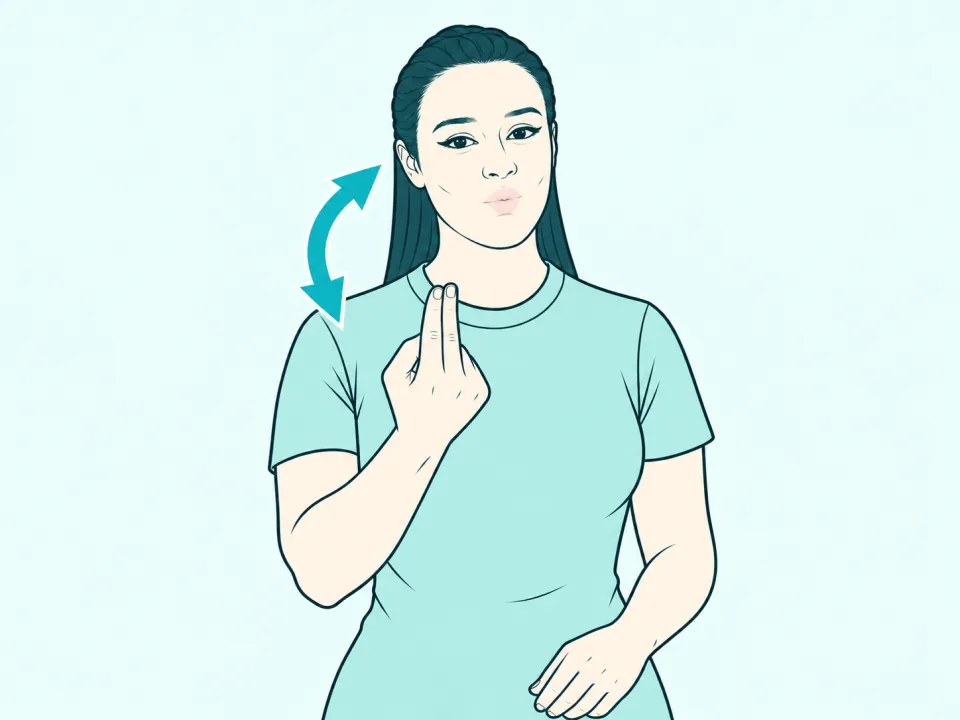 Ilustração do sinal de Olhar em Libras