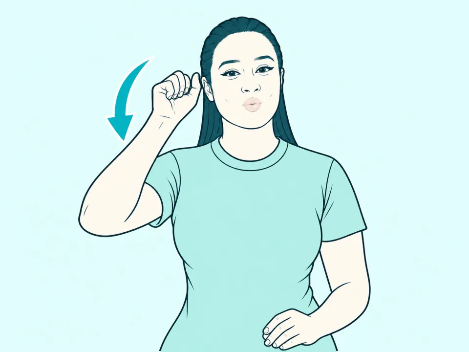 Ilustração do sinal de Ouvinte em Libras