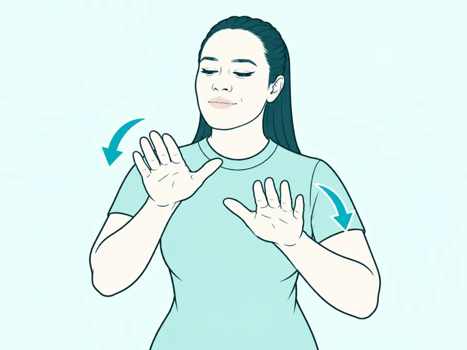 Ilustração do sinal de Pássaro em Libras
