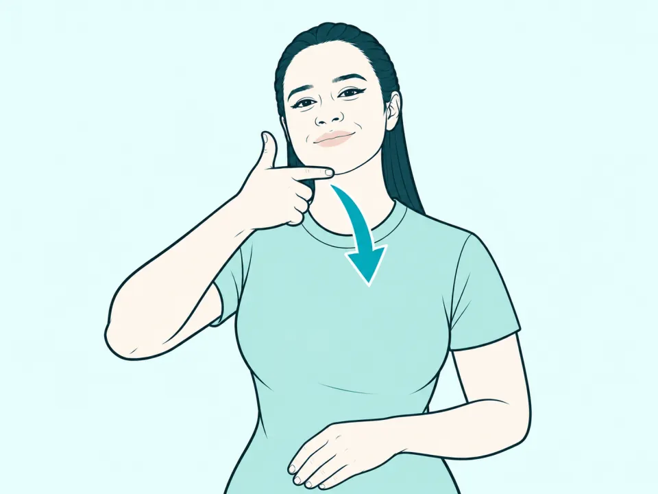 Ilustração do sinal de Queijo em Libras