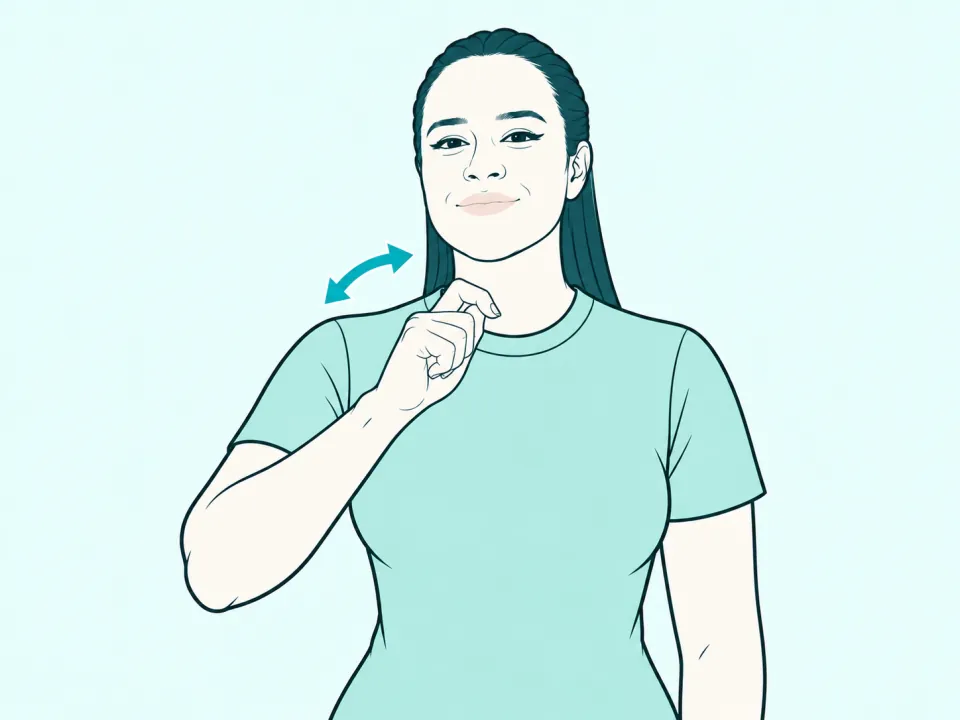 Ilustração do sinal de Sorvete em Libras