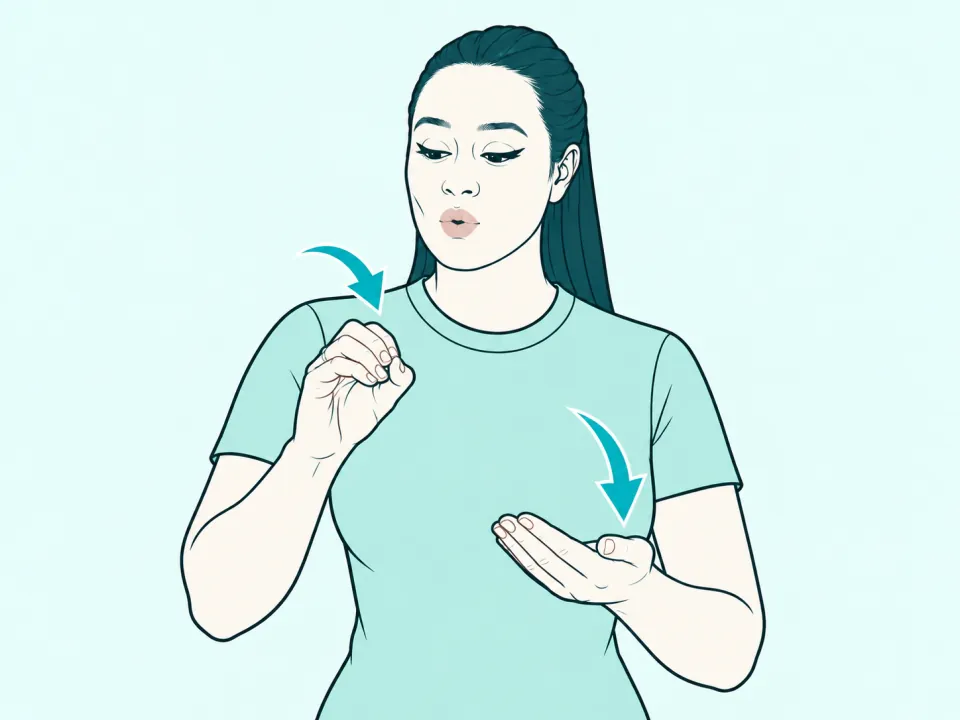 Ilustração do sinal de Viajar em Libras